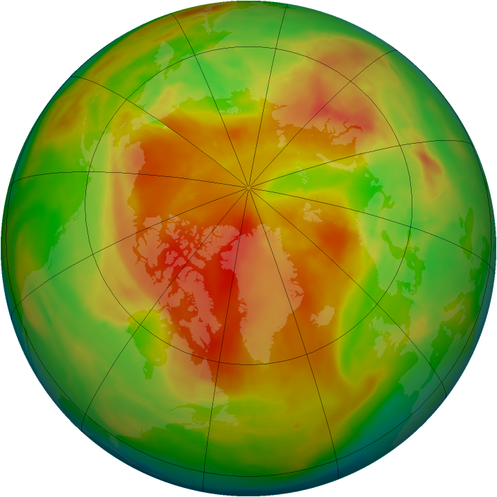Arctic ozone map for 07 May 2013